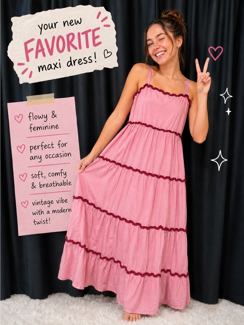 VACATION READY-Beach Riot Elegant Pink Sleeveless Dress